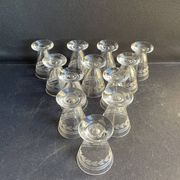 12 liqueur glasses – guilloché crystal – art deco