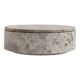 Silver travertine cylindrical bowl with lid