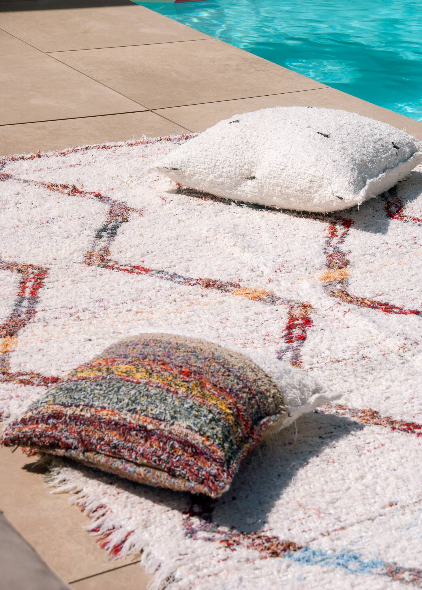 Recycled cotton handmade rug - Reversible - Multicolor