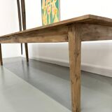 XXL solid walnut table with tapered legs