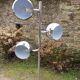 Lampadaire vintage eyeball en métal chromé