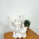 Porcelain lamp swans with vintage gold details
