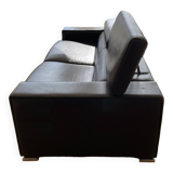 Canapé Italien cuir noir 220 cm