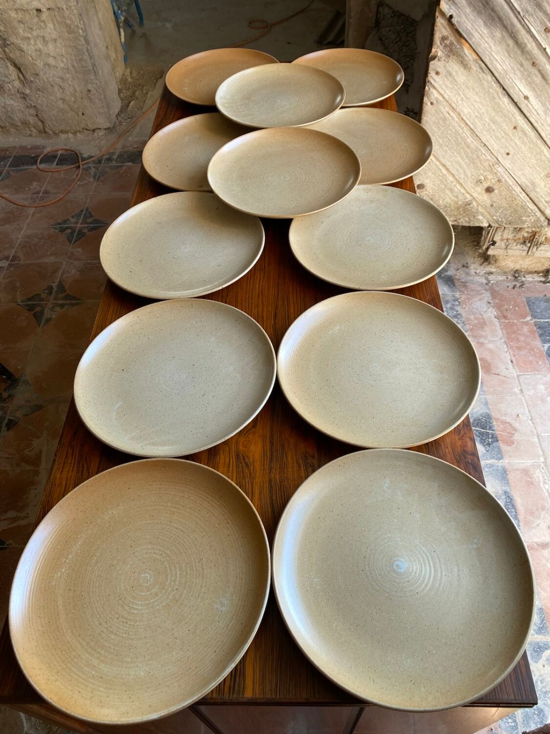 Vintage French village plates