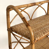 Vintage rattan shelf 60's
