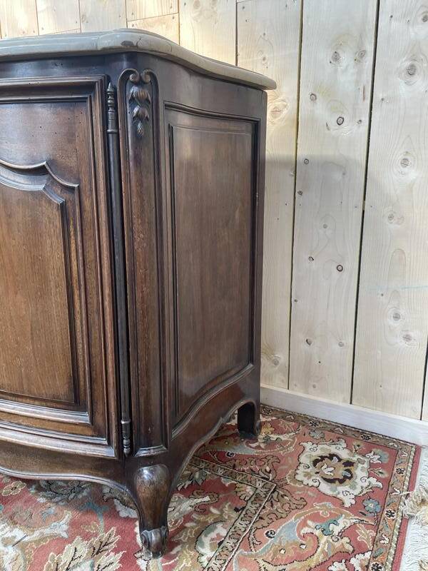 Enfilade en noyer de style Louis XV en noyer et marbre