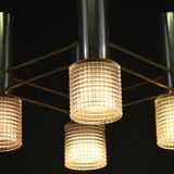 1960s chrome and glass chandelier