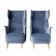 Paire de fauteuils italiens en velours bleu, 1950