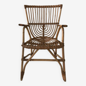 Bamboo rattan armchair from the 60s