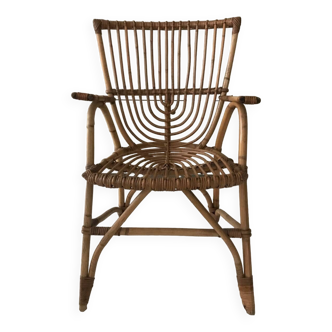 Bamboo rattan armchair from the 60s