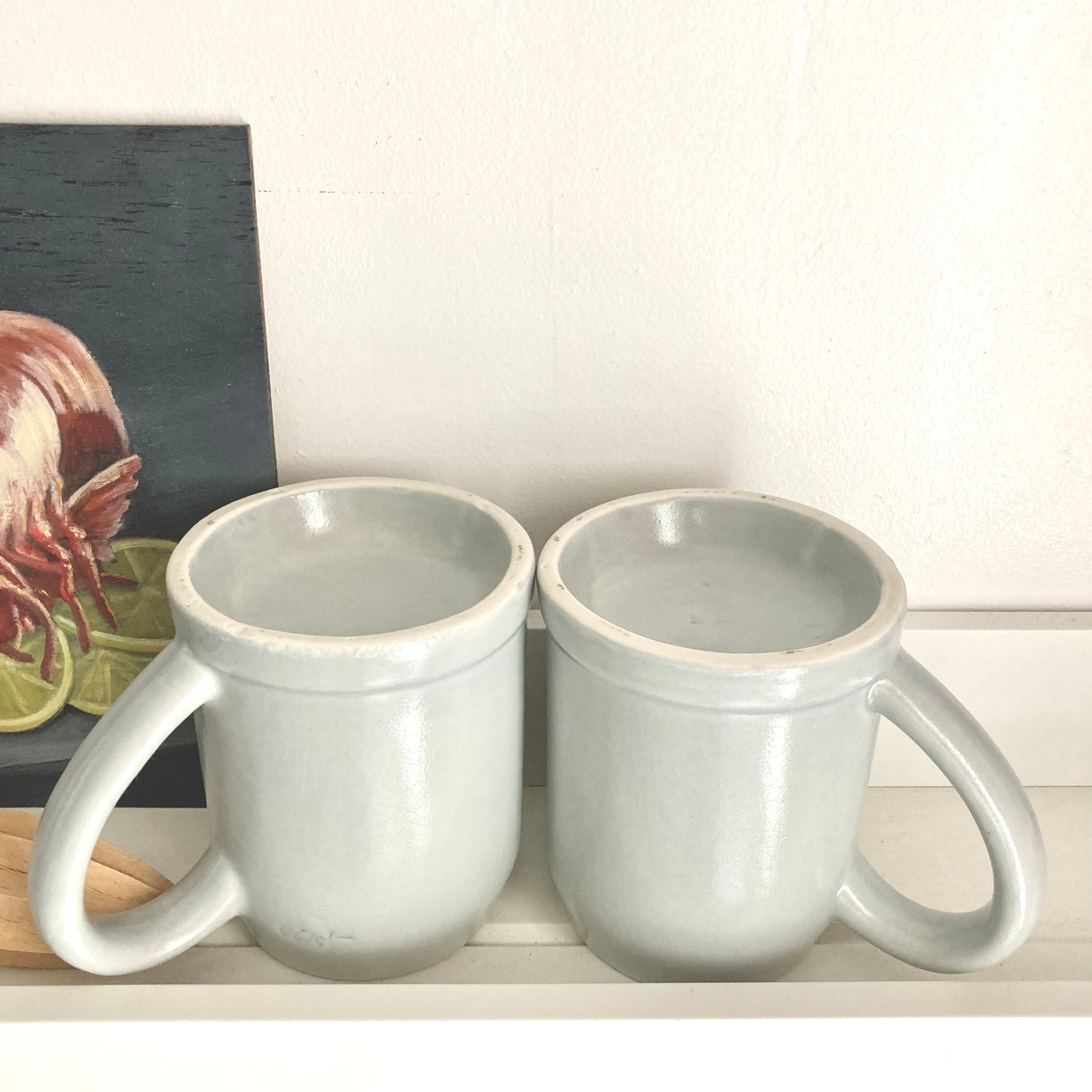 Pair of stoneware mugs