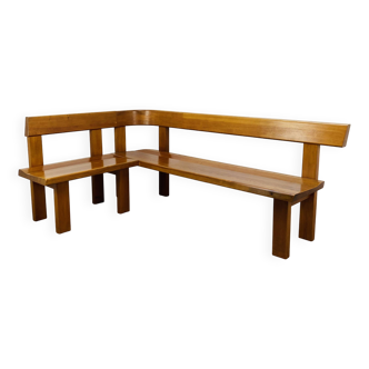 Banc d’angle Pierre Chapo S35 en orme