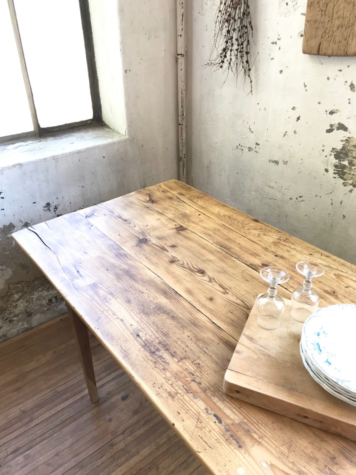 Vintage pine farm table