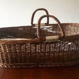 Large woven wicker bassinet