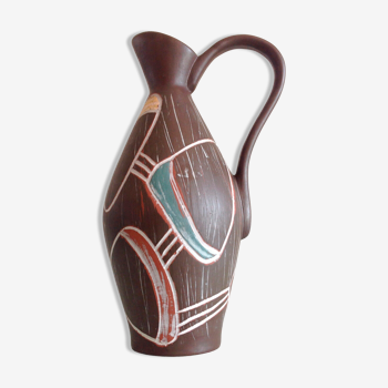 Polychrome ceramic soliflore vase by Sawa Foreign / vintage 60s-70s