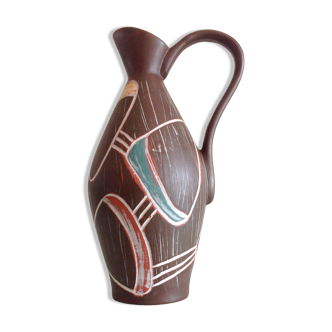 Polychrome ceramic soliflore vase by Sawa Foreign / vintage 60s-70s