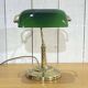 Brass and green opaline desk lamp (opaline defect)