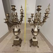 Pair of large 7-light candelabra - 69 cm - Bronze - Putti