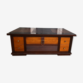 Wooden coffee table with interior niche