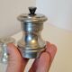 Vintage silver metal table salt shaker and pepper shaker Italy Raimond