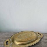 Art Deco oval silver-plated metal dish