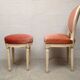 Chaise médaillon et tabouret velours style Louis XVI