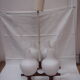 Scandinavian teak chandelier white opaline 1950