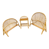 Rattan basket bed & bedside