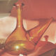 Amber glass decanter