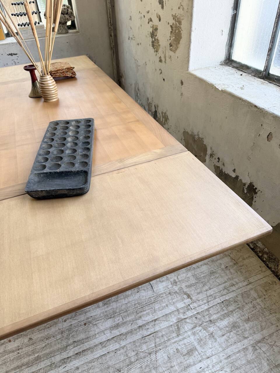 Table de ferme noyer à rallonges 150-250cm