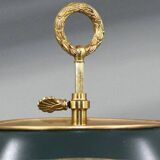 Empire Style Solid Bronze Bouillotte Lamp with Sheet Metal Shade