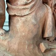 The sculpture, original terracotta signed and dedicated, Charles Van Oemberg.