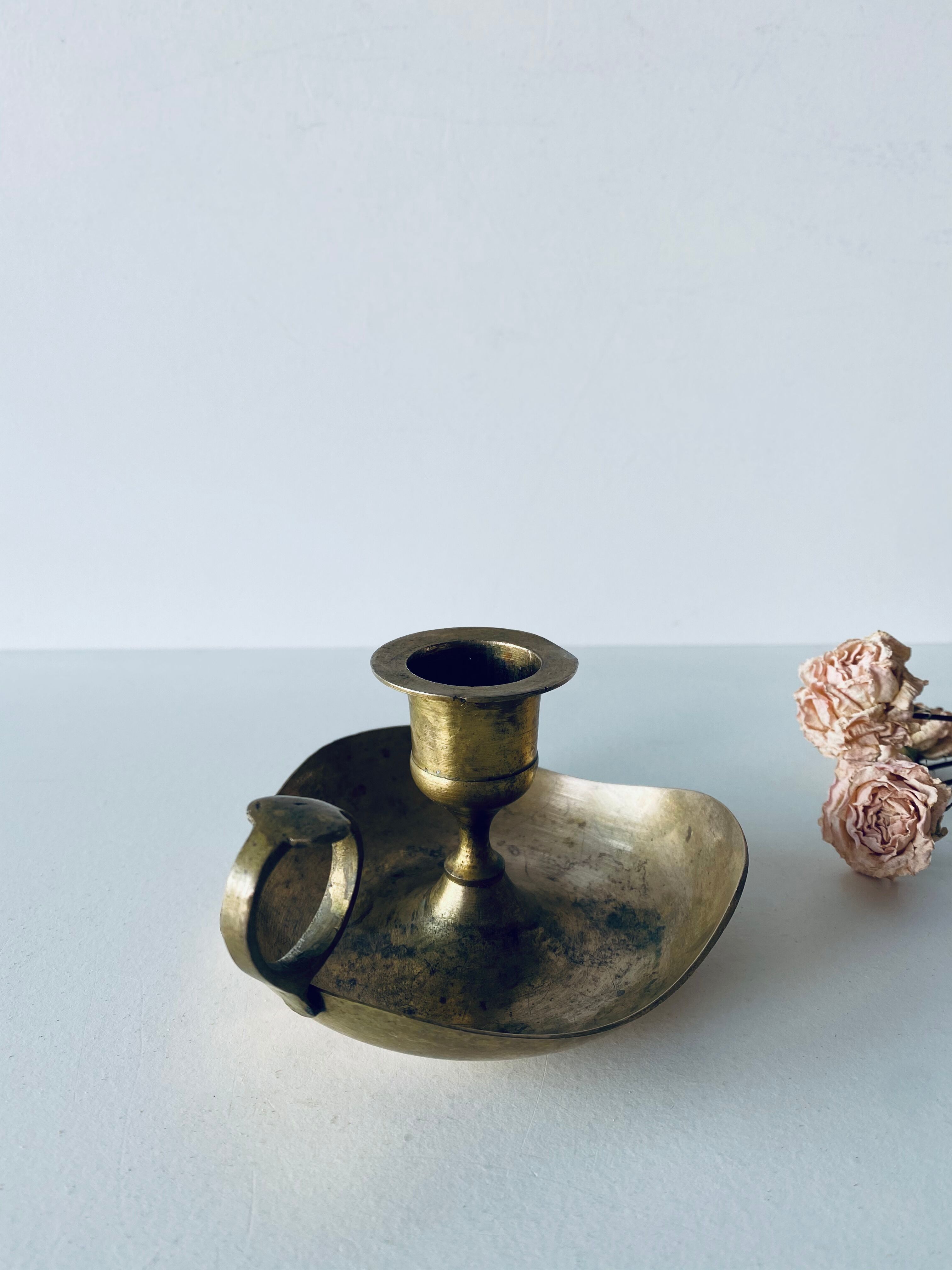 Old brass candlestick