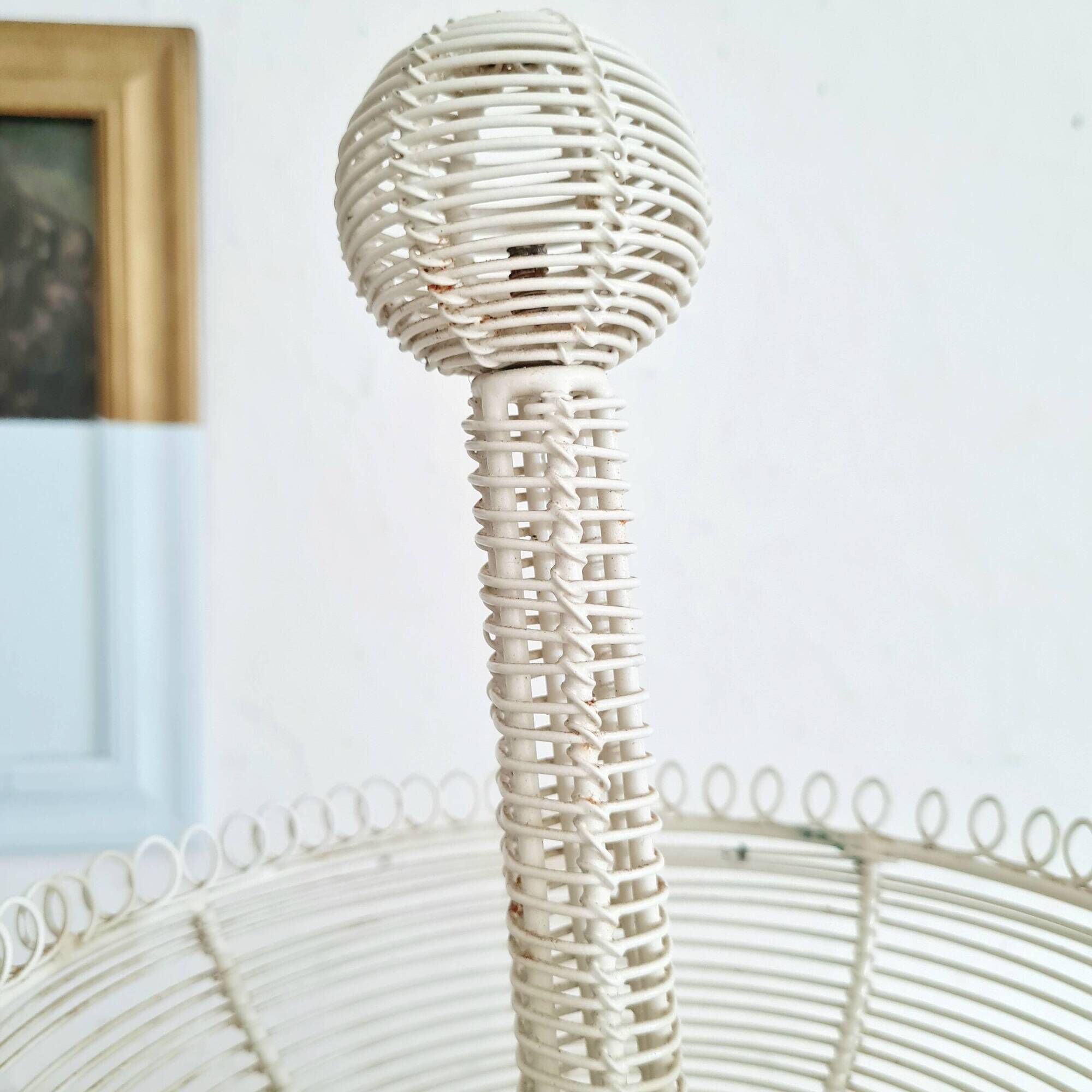 White metal fruit basket - old display