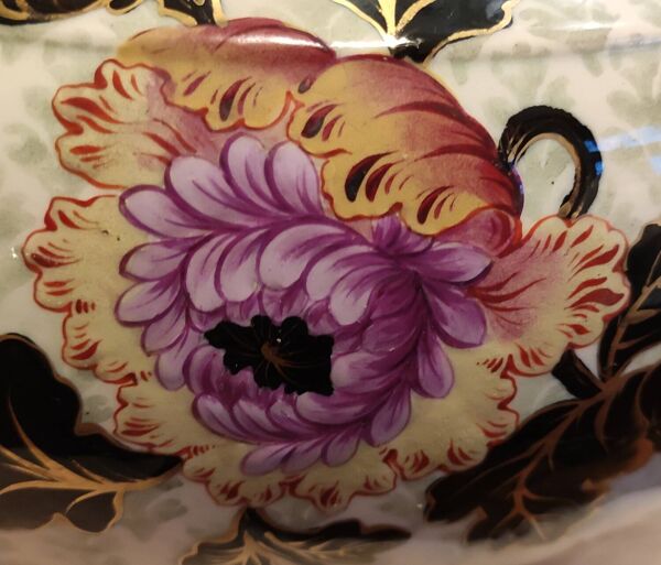 Ancien cache-pot Lunéville décor floral japonisant