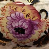 Old large Lunéville flower pot with Japanese floral decor