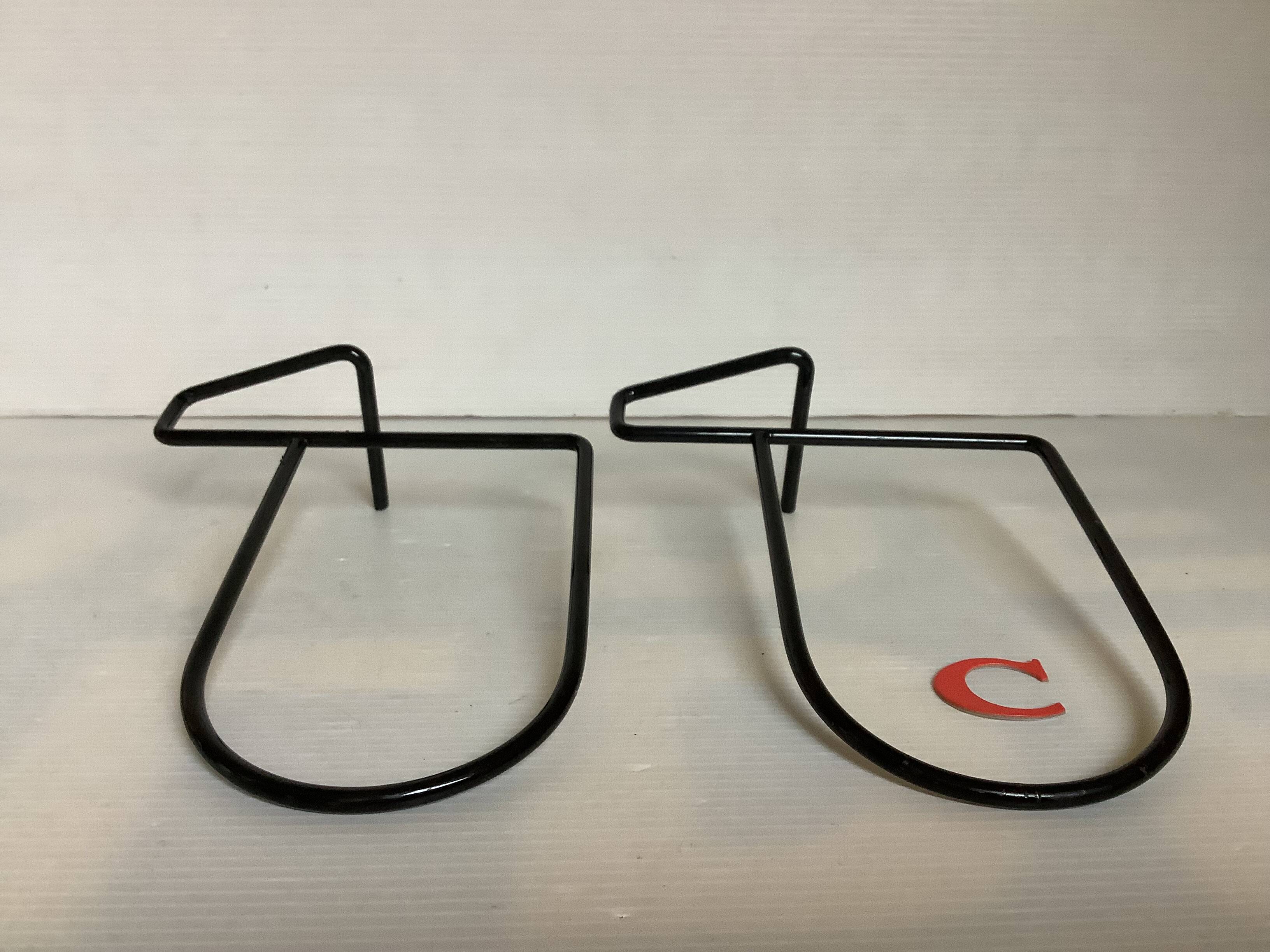 Pair of black metal bookends C