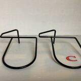Pair of black metal bookends C