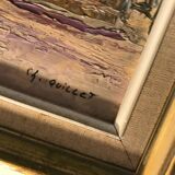 Tableau huile sur carton  signé C.Quillet