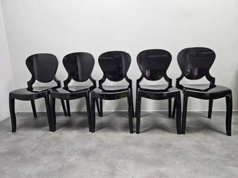 Set of Five design Chairs Queen, Pedrali, Claudio Dondoli and Marco Pocci, 2000s