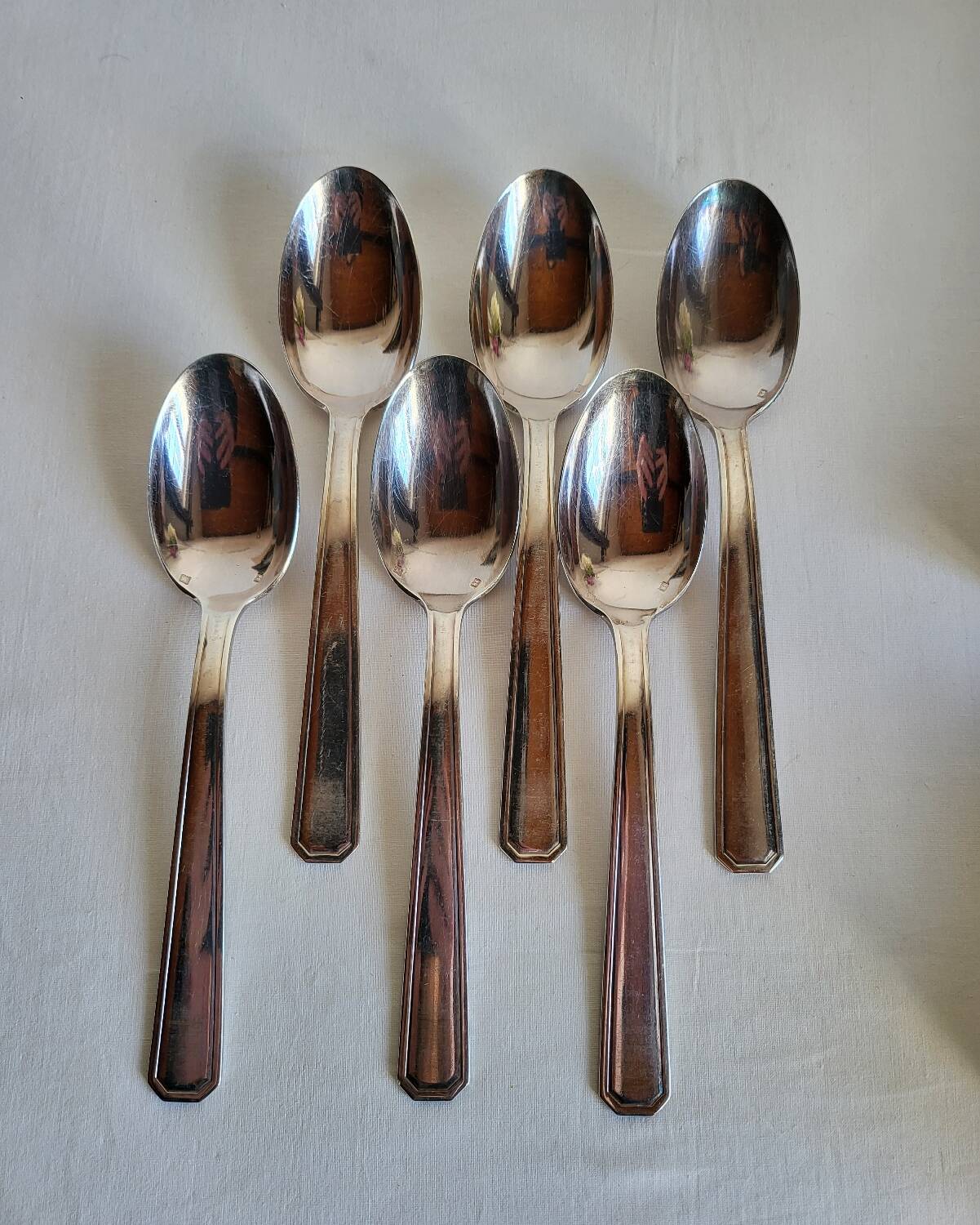 6 Silver-Plated Metal Table Spoons by DAM