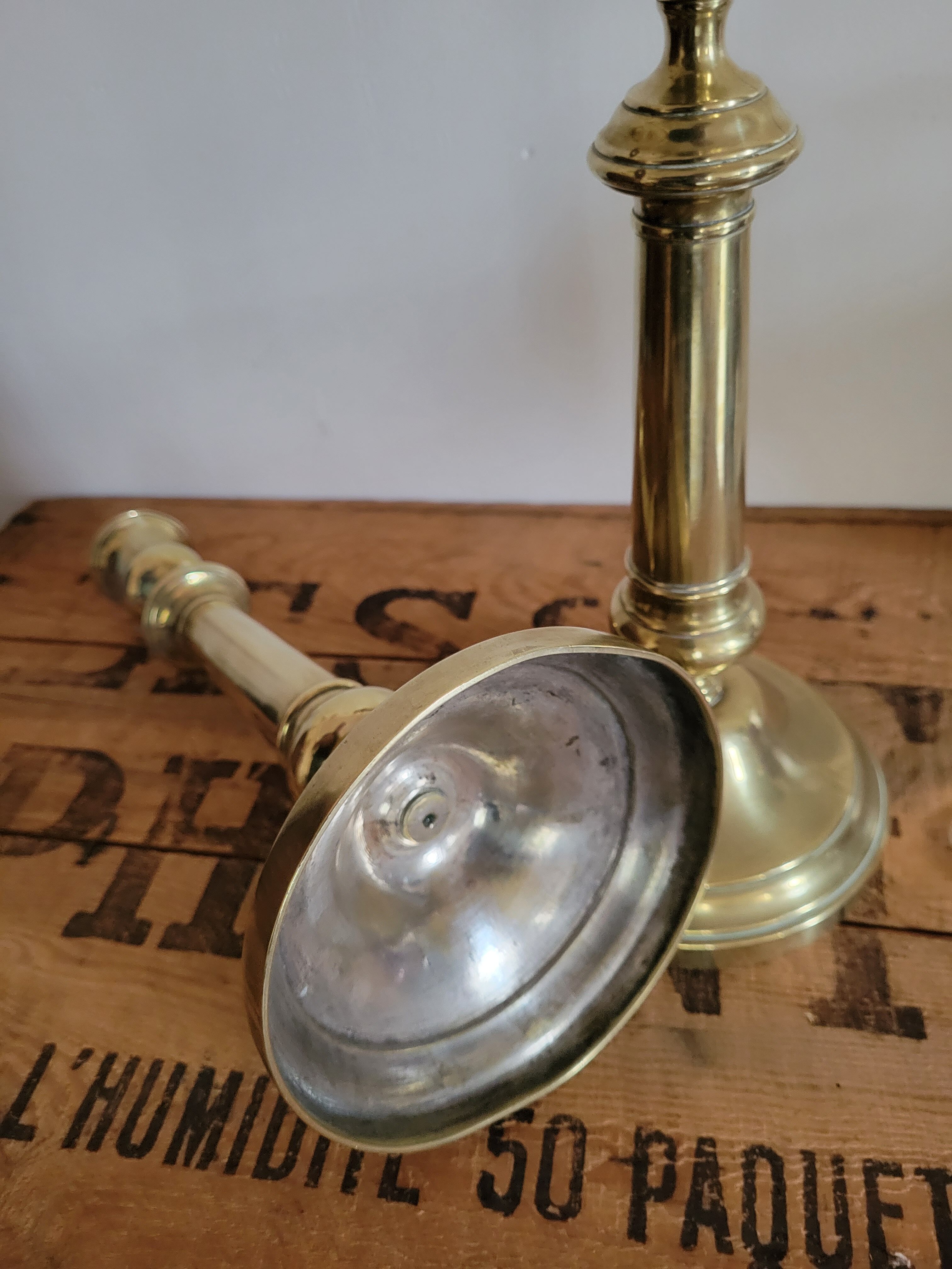 Pair of Louis Philippe brass candle holders