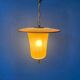 Vintage 1950s glass and brass pendant light.