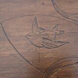 4 nesting tables in art nouveau wood with floral decor