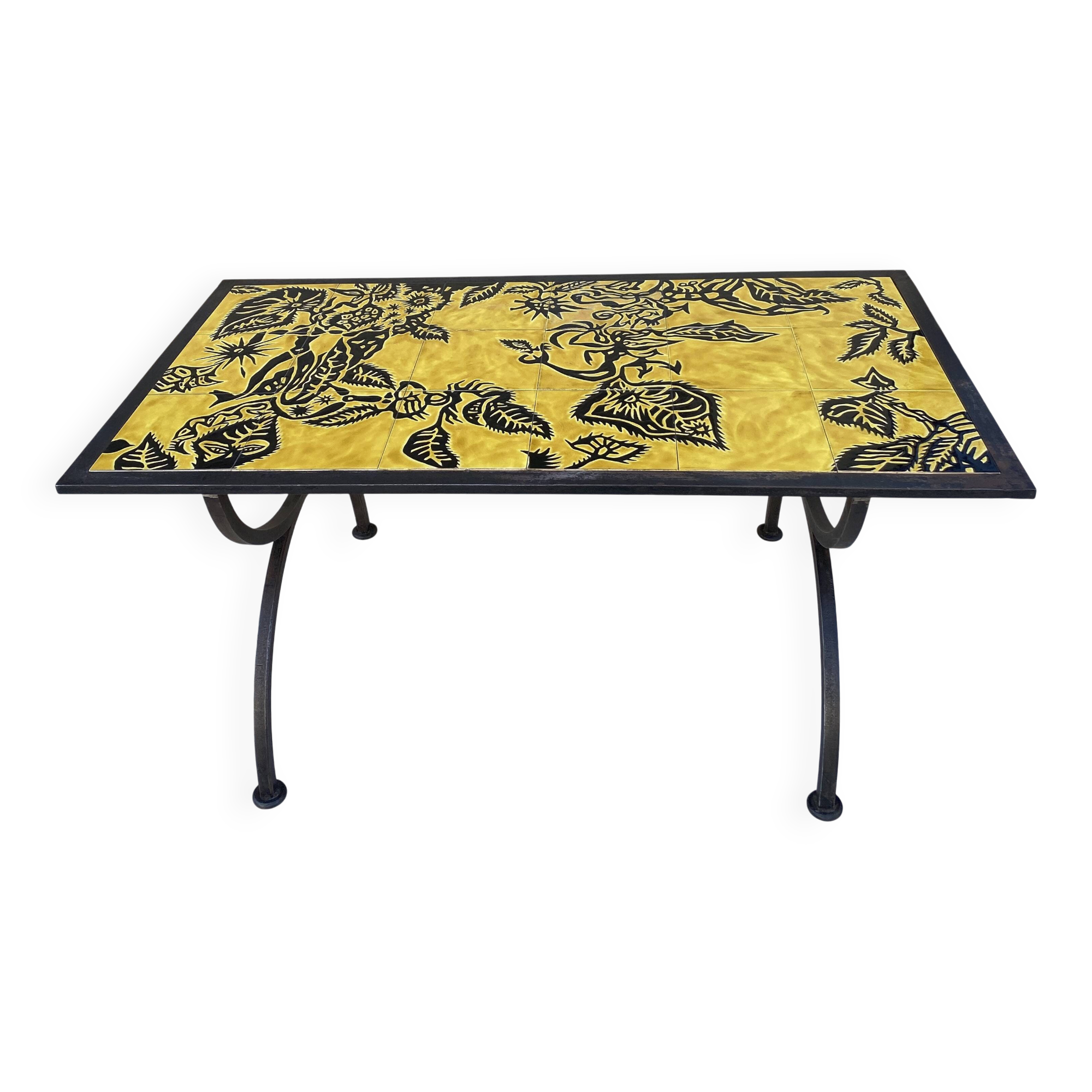 Jean Lurçat at Saint-Vincent Coffee table in wrought iron 1950