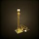 Neoclassical lamp base with fluted column in polished solid brass – 1960s-70s