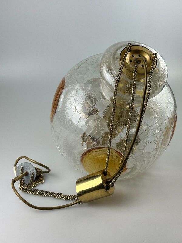 Plafonnier suspension laiton & murano verre 1960's 1970's