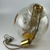 1960's 1970's brutalist ceiling lamp pendant lamp brass & murano glass
