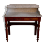 Table de toilette marbre blanc et bois fin XIXe début XXe siècle