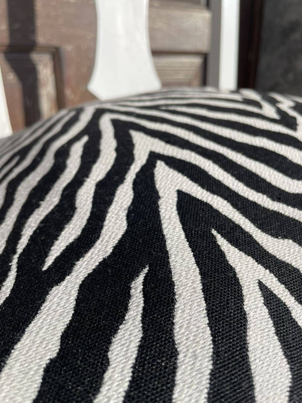 Antique Baroque chair redesigned in Zebra fabric